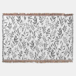 Minsta vattenfärg Botaniskt Löv Mönster Filt