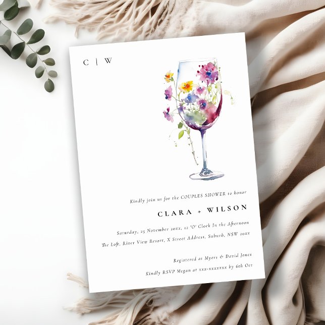 Minsta vattenfärg i Vin-glaskopplarskuvret i Flora Inbjudningar (Skapare uppladdad)