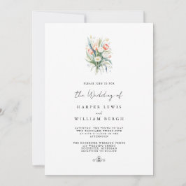 Minsta vattenfärgstulpaner qr-kod bröllop inbjudningar