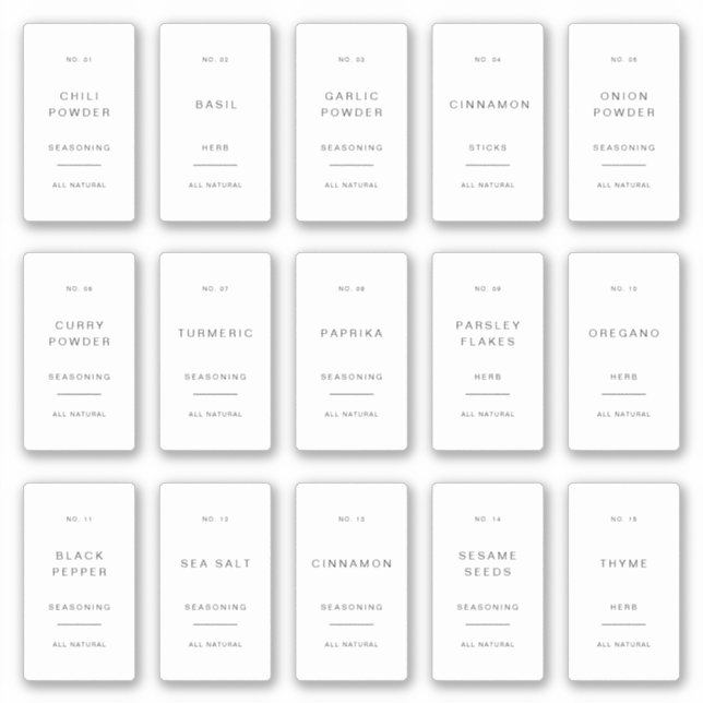 Minstakrydda för etiketter för förvaringsburkar Kr (Framsida)