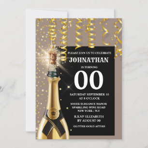 Minsten mousserande vin guld blå glitter oavsett å inbjudningar