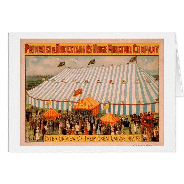 Minstrel's Exterior View of Huge Canvas Theater Hälsningskort (Framsidan Horizontal)