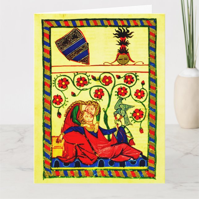Minstrels från Codex Manesse - Höviskt kärlek Kort (Framsida)