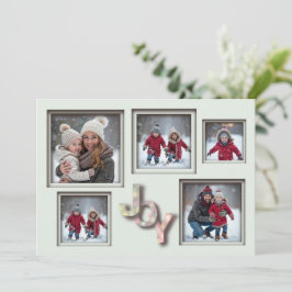 Mint 3D jul 5 fotofamilj Julkort