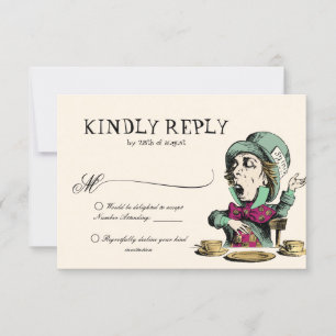 Mint Alice i Wonderland Mad Hatter Bröllop OSA Kort