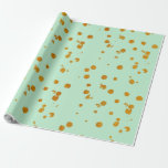 Mint and Glitter Guld Splatter Bröllop Gift Wrap Presentpapper<br><div class="desc">Mint and Glitter Guld Splatter Bröllop Gift Wrap</div>