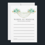 Mint and Guld Blommigt String Ljus Möhippa Advice Rådkort<br><div class="desc">Mint grönt ro med tropisk löv från guld och sträng ljus möhippa råd för kort av typen brid to be,  anpassade till dina händelsespecifikationer.</div>