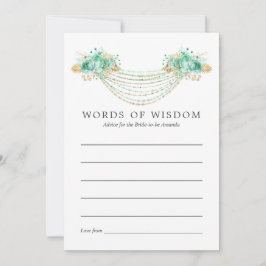 Mint and Guld Blommigt String Ljus Möhippa Advice Rådkort