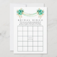 Mint and Guld Blommigt String Ljus Möhippa Bingo