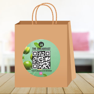 Mint and Lime Modern Business Instagram Qr-kod Runt Klistermärke