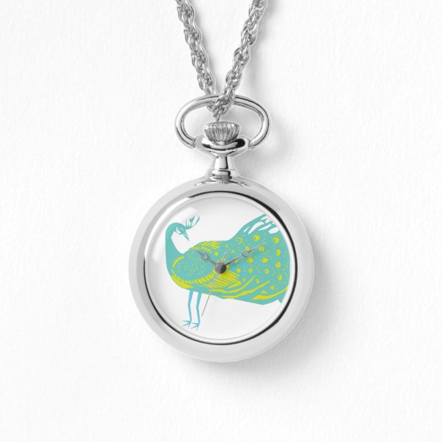 Mint and Lime Peacock Watch Armbandsur (Framsida)