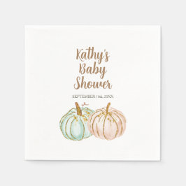 Mint and Peach Pumpkin Guld Cocktail Pappra Napkin Pappersservett