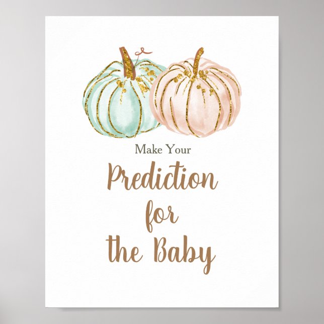 Mint and Peach Pumpkin Predictions for baby Poster (Framsidan)