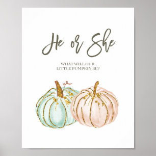 Mint and Peach Pumpkin Votering Board Poster