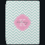 Mint and Rosa Chevron Anpassningsbar Monogram iPad Skydd<br><div class="desc">IPad-väskan med chicen för det akuta trendiget har en subppy zigzag chevron mönster-personlig med ditt monogram namn och börjar med en gigliquatrefoil ram. Klicka på Anpassa om du vill ändra typsnitt och färg för att skapa din egen unika design av ett slag.</div>