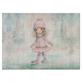 Mint and Rosa Winter Scene Girl Skating