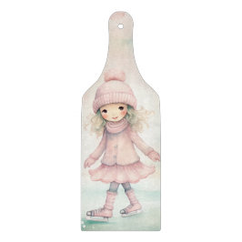 Mint and Rosa Winter Scene Girl Skating