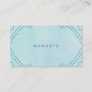 Mint and Teal Grönt Simple Namaste Yoga Teacher Visitkort