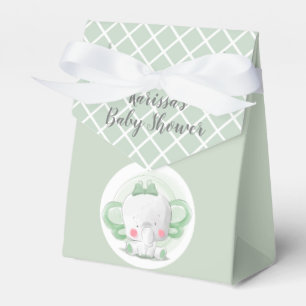 Mint and White Baby Unisex Jungle Elephant Presentaskar