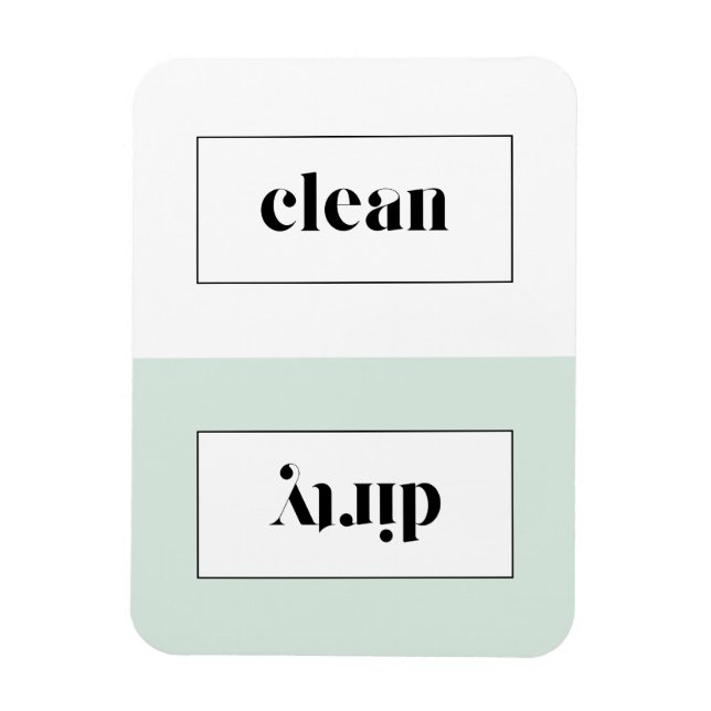 Mint and White Bold Stencil Typography Dishwasher Magnet (Vertikal)