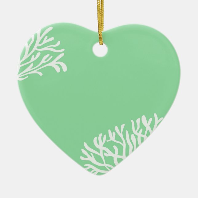 Mint and White Coral Julgransprydnad Keramik (Framsidan)