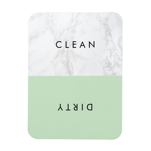 Mint and White Marble Modern Typography Dishwasher Magnet (Vertikal)