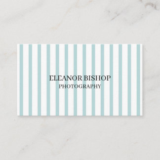 Mint and White Pinstripes Pattern Modern Business Visitkort
