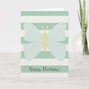 Mint and White Rand Butterfly Kort