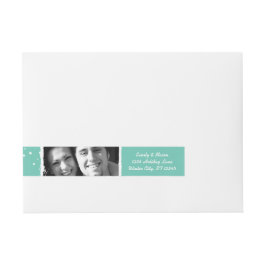 Mint and White Your Photo jul Etikettband