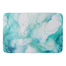 Mint Aqua Bläck Marble Badrumsmatta