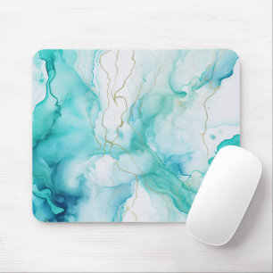 Mint Aqua Bläck Marble Musmatta