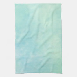 Mint Aqua Blue Tie Dye Watercolor Kökshandduk