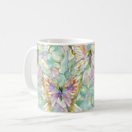 Mint Aqua Lila Fjärilar Kaffemugg