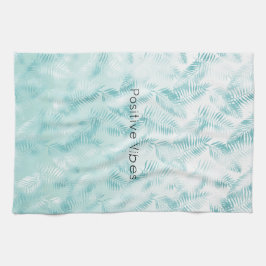 Mint Aqua Ombre Tropiska blad      Kökshandduk