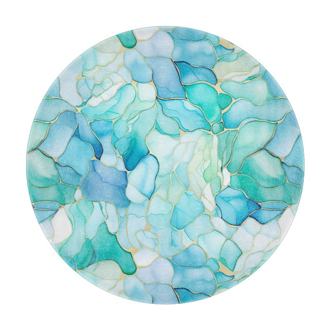 Mint Aqua Pearl Guld Marble (Framsidan)