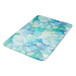 Mint Aqua Pearl Guld Marble Badrumsmatta