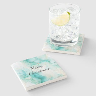 Mint Aqua Pearl Guld Marble Stenunderlägg