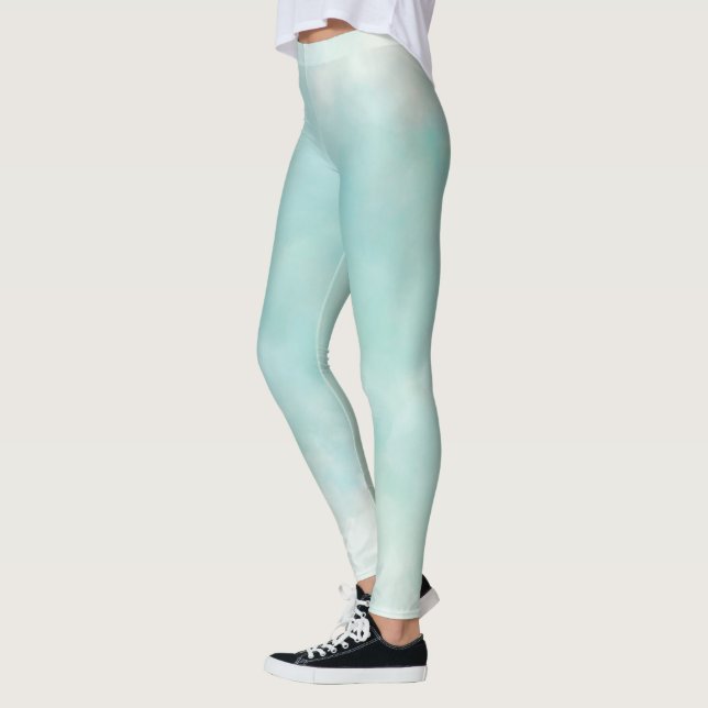 Mint Aqua Tie Dye Leggings (Vänster)