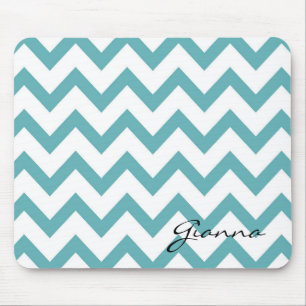 Mint Aqua White Chevron Musmatta