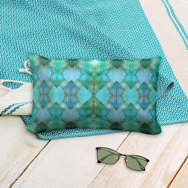 Mint Aztec Inspired Geometric Mönster Pillow Lumbarkudde (Skapare uppladdad)