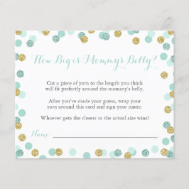 Mint Baby Shower Hur stort är Mamma Belly Game