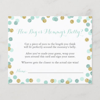 Mint Baby Shower Hur stort är Mamma Belly Game