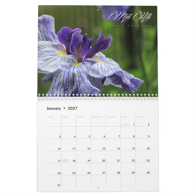 Mint Backe North Carolina-kalendern Kalender (Jan 2027)