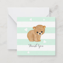 Mint Bear Heart Tackkort Cards
