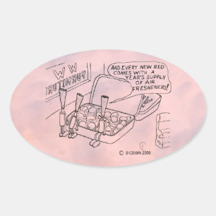 Mint Bed Oval Sticker Ovalt Klistermärke