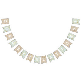 Mint Beige Faux Guld Glitter Dots Grattisar Vimplar