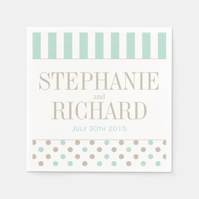 MINT BISQUE DOTS RAND PAPPRA NAPKINER PAPPERSSERVETT (Framsidan)