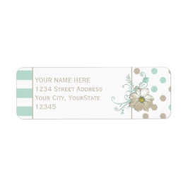 MINT BISQUE DOTS RAND Returadress Etikett