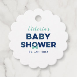 Mint Blå & Marinblå | Modern Bebis Babyshower Tack Gåvor Etiketter