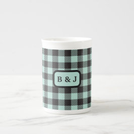Mint & Black Buffalo Play Monogram Initialer | Benporslin Mugg